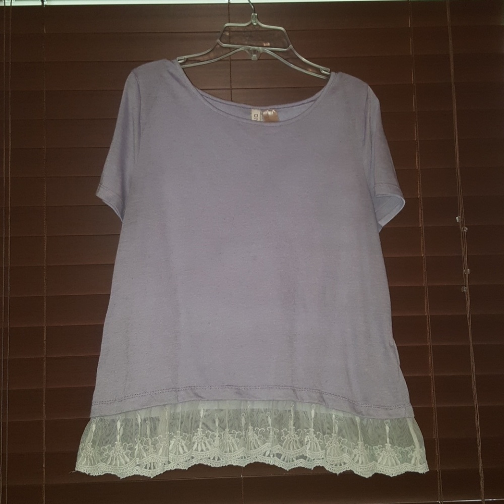 Purple lace trim shirt